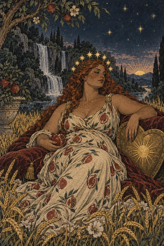 The Empress tarot card, from A Little Witchy's painted deck