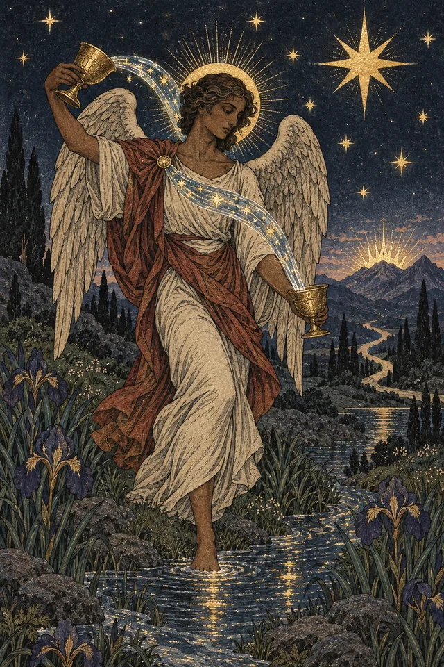 Temperance tarot card, from A Little Witchy's painted deck