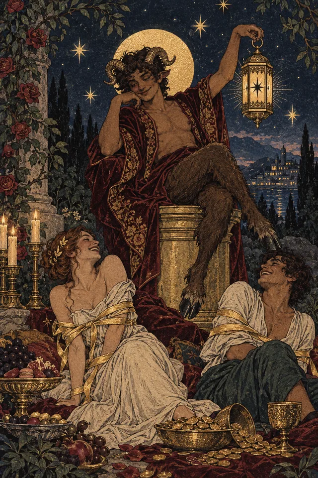 The Devil tarot card, from A Little Witchy's painted deck