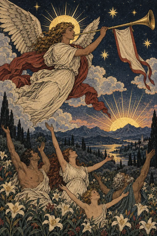 Judgement tarot card, from A Little Witchy's painted deck