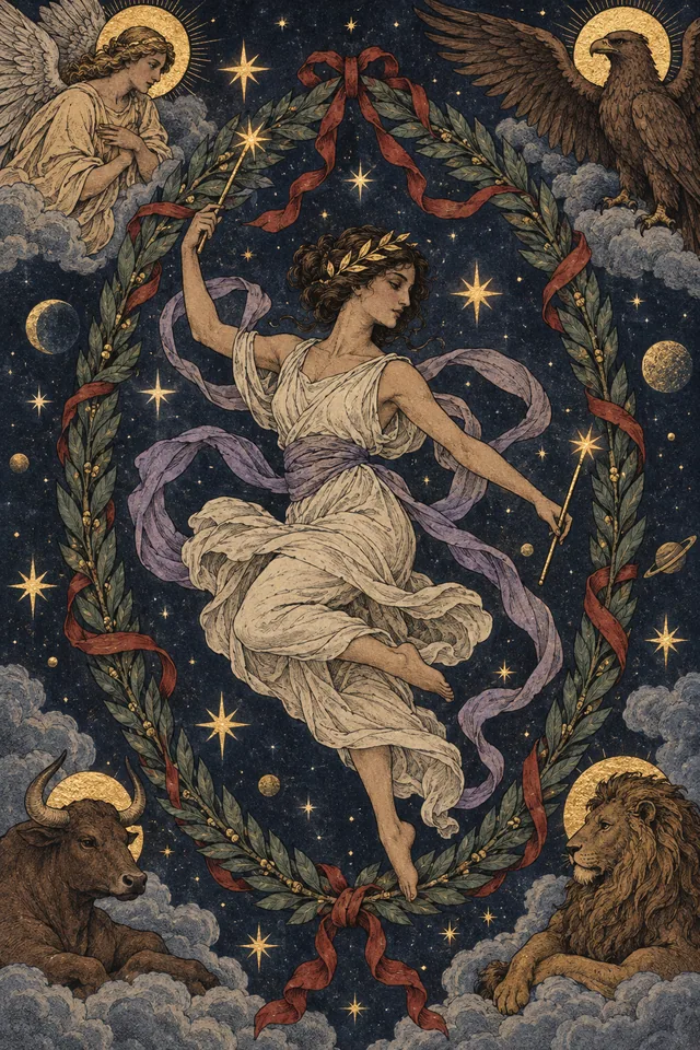 The World tarot card, from A Little Witchy's painted deck