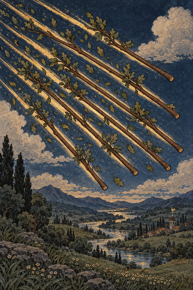 Eight of Wands tarot card, from A Little Witchy's painted deck