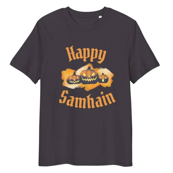 Happy Samhain Pumpkin Organic T-Shirt - Image 3
