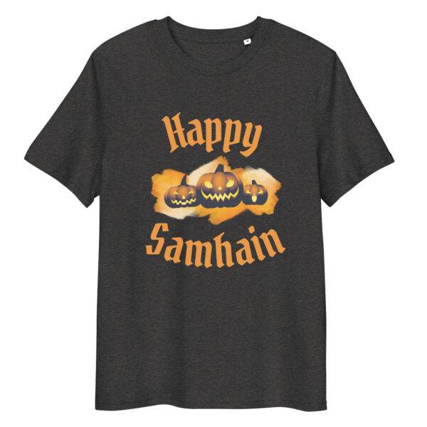 Happy Samhain Pumpkin Organic T-Shirt - Image 2